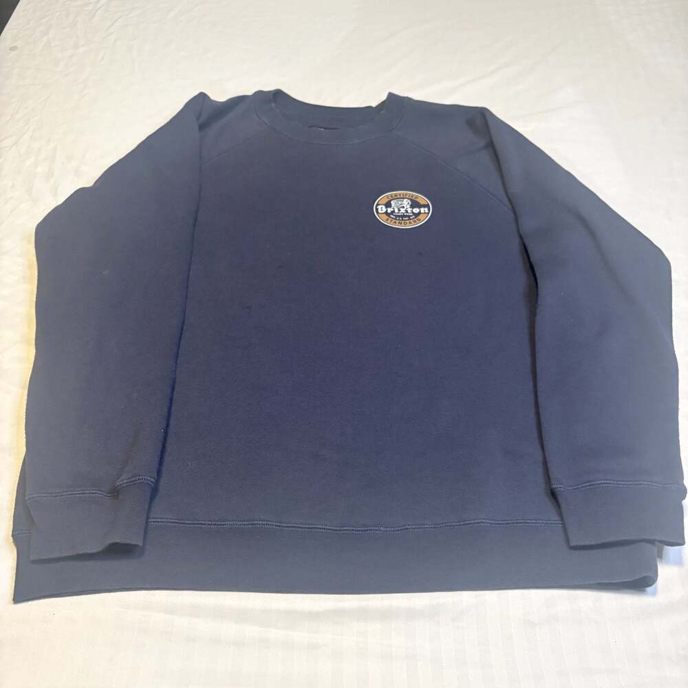 Brixton Certified Standard Graphic Raglan Crewneck Sweatshirt Navy Blue Size M